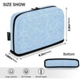 thumbnail image 3 of Standing Pencil Case with Base Large Capacity Stationery Pouch Pen Bag with Zipper for Women Men Light Blue Geometric Pattern, 3 of 7
