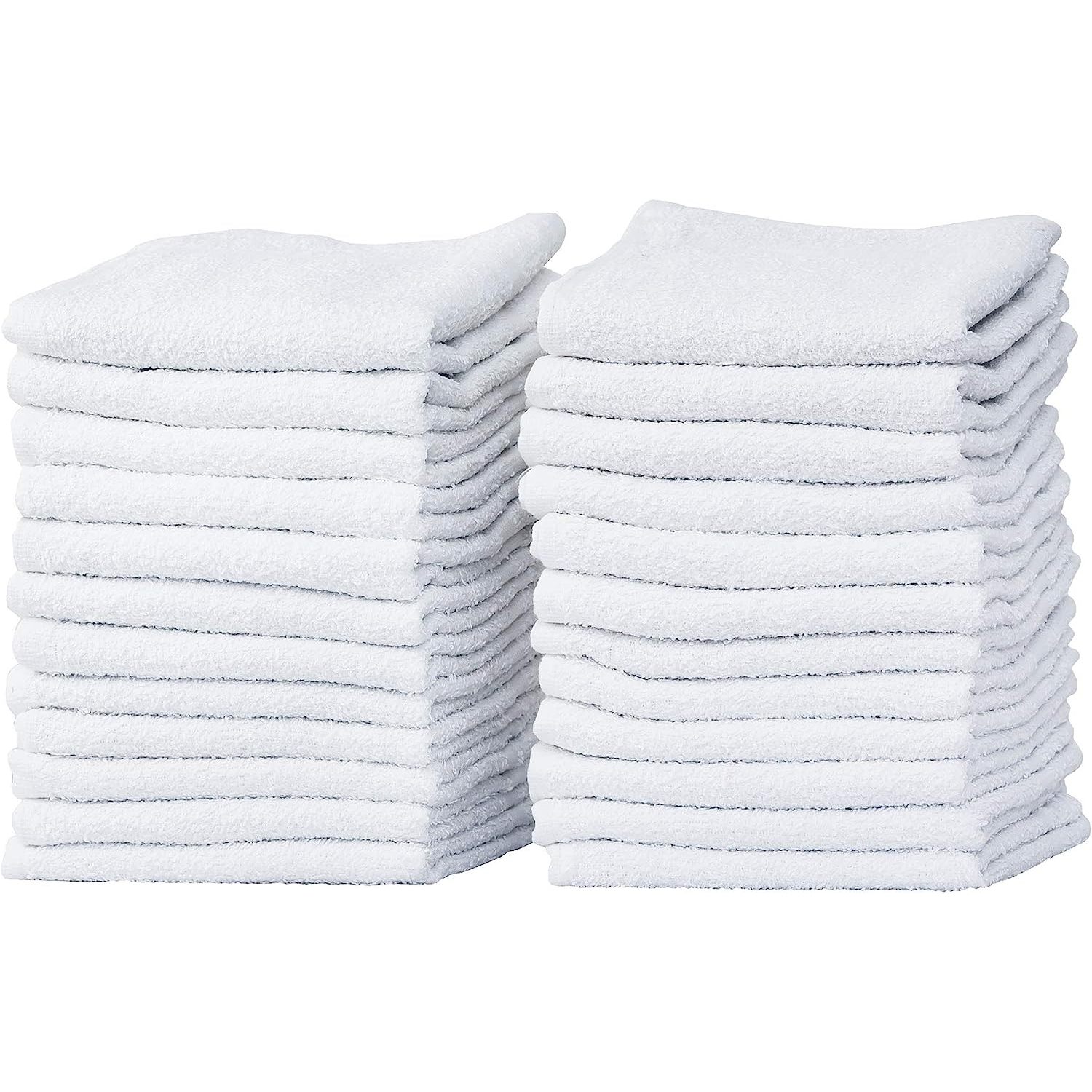 WBTAYB 24Pack White Thin 100 Cotton Towel Washcloths, Lightweight