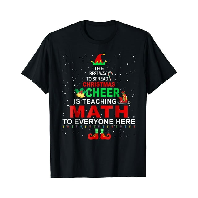 T-shirt de Noël pour Professeur de Mathématiques - Elf Noël Cheer - comme sur L'Image - L