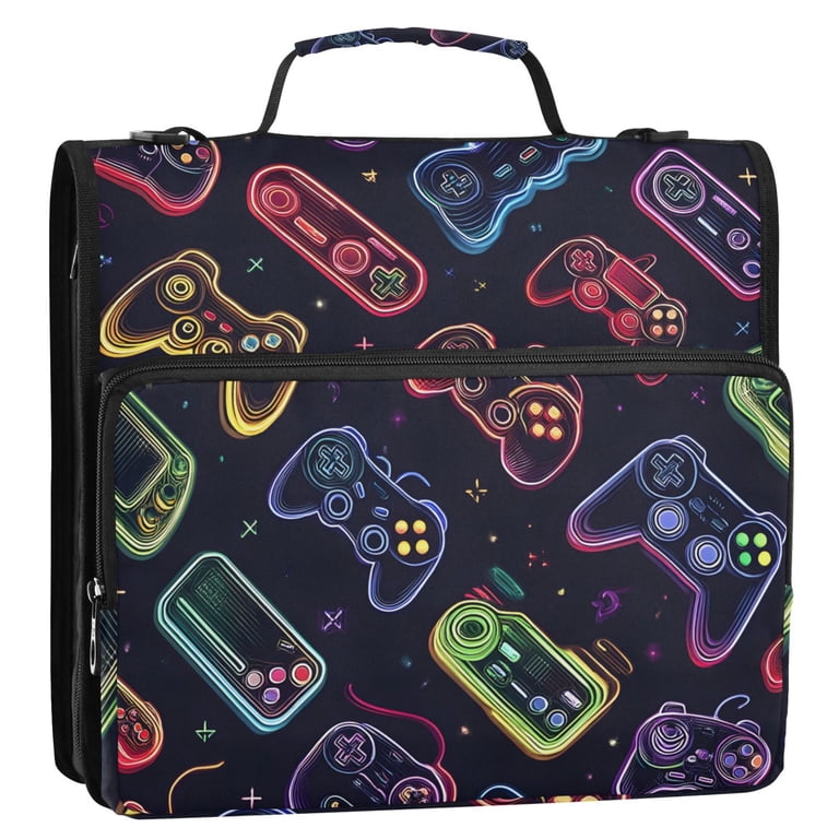 ALAZA Zipper Binder Game Controller 1.5 inch 3 Ring Trapper Keeper