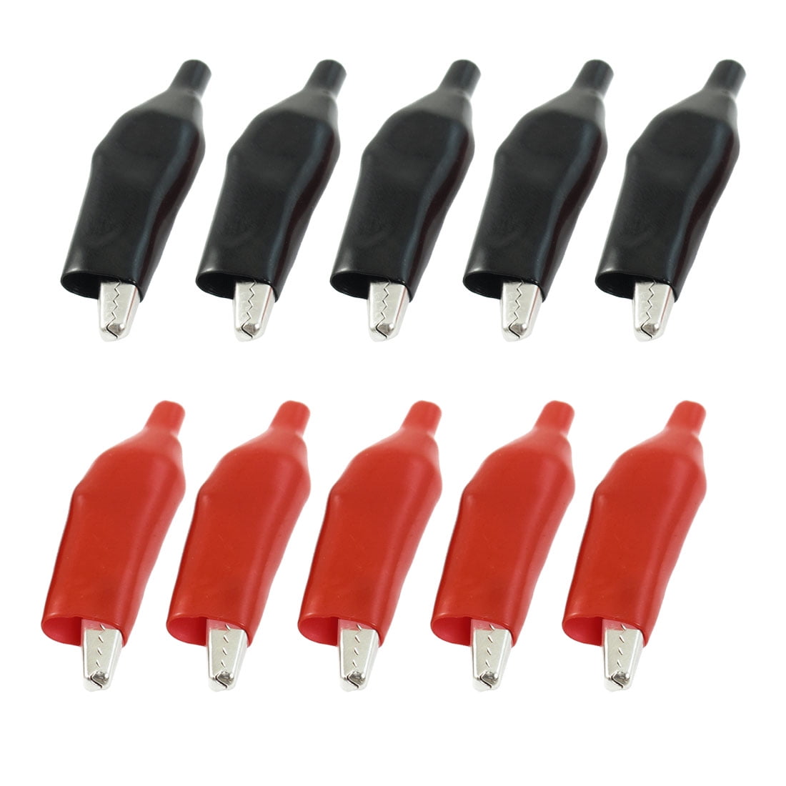 10x Insulated Alligator Clips Crocodile Connector Clamp Testing Probe Red/Black. 