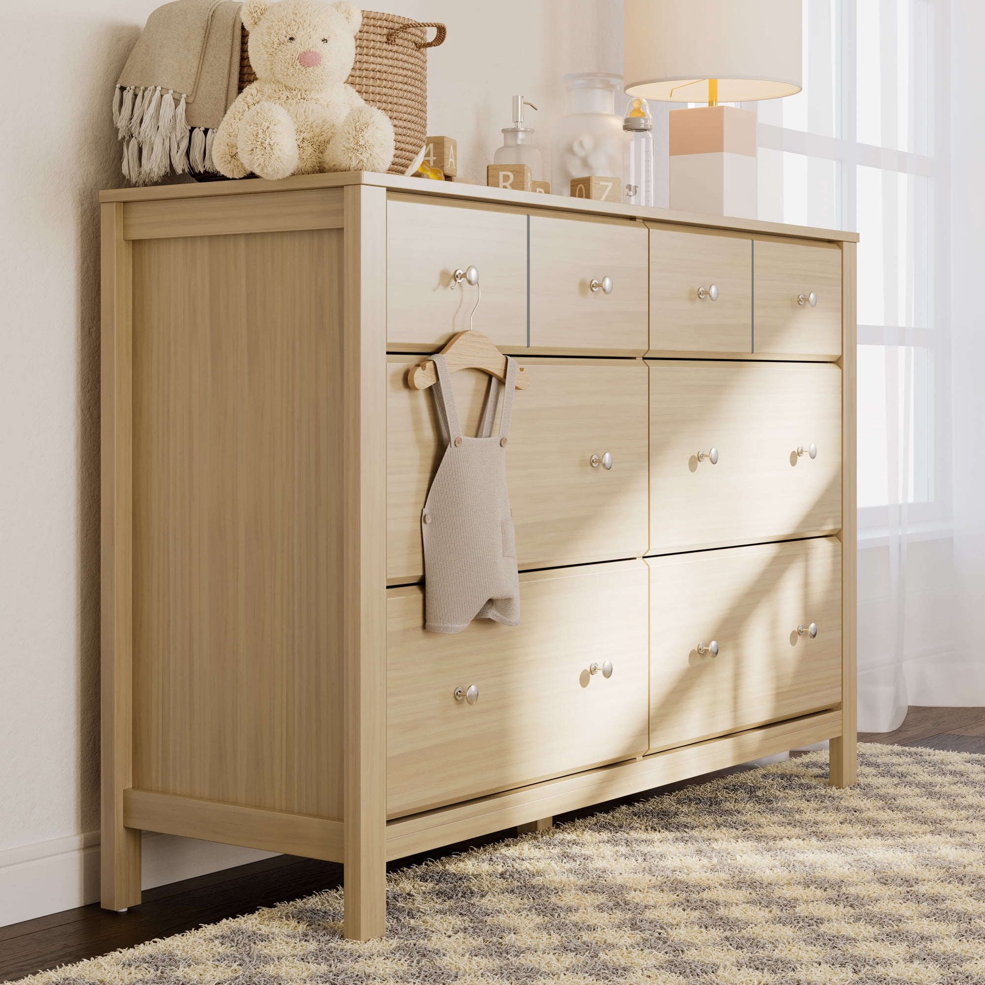 Storkcraft Horizon 6 Drawer Nursery Double Dresser, Driftwood