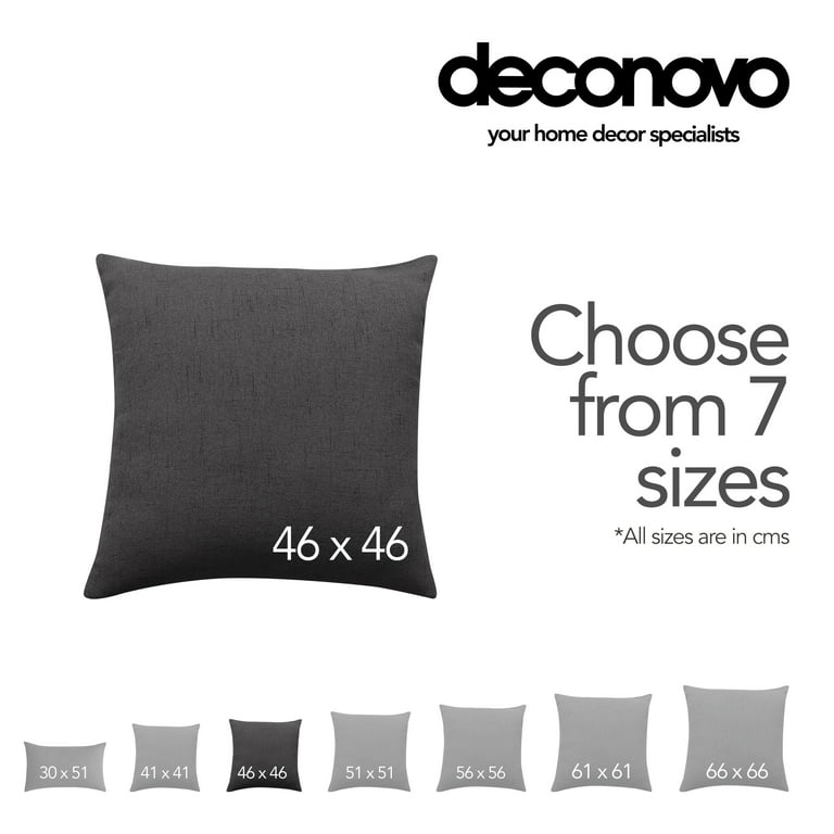 Deconovo Pillow Covers 18x18 Set of 4, Faux Linen Look Throw Pillow Cover  with Invisible Zipper for Chairs(18 x 18 Inch, Silver Grey, No Pillow