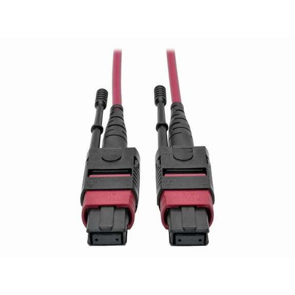 Tripp Lite 10M 40/100GbE MTP/MPO OM4 Plenum-Rated Multimode Patch Cable, Magenta