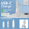 thumbnail image 5 of Momfree Portable Electric Bidet Sprayer, 350ml Bottle, 3 Spray Modes, USB-C Rechargeable, IPX7 Waterproof, for Travel & Postpartum Personal Hygiene, 5 of 12