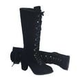 thumbnail image 4 of Women's Mid-Calf Boots Lace-Up Retro Thick Casual Heels Fashion Footwear for Everyday Style, 4 of 9