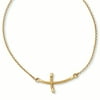 Primal Gold 14 Karat Yellow Gold Large Sideways Curved Twist Cross Necklace