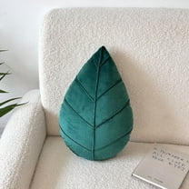 1pcs 3D Leaves Decorative Throw Pillows, Plush Pillow Set for Plant Lovers Garden Lovers, Living Room Bedroom Nursery Decor, 50*30CM,Dark Green