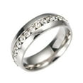 thumbnail image 1 of Brazalete para mujer, regalos para mujer, anillo unisex de acero inoxidable con cristales para hombre y mujer, anillo de moda para pareja, anillo de moda., 1 of 2