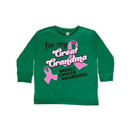 

Inktastic For My Great Grandma-Breast Cancer Awareness Gift Toddler Boy or Toddler Girl Long Sleeve T-Shirt