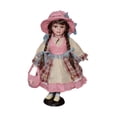 thumbnail image 2 of Muñeca de porcelana de 15,75'' Muñeca de porcelana vestida Muñeca de cerámica hecha a mano Rosa, 2 of 9