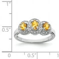 thumbnail image 2 of 925 Sterling Silver Rhodium Citrine and Diamond Ring Size 7, 2 of 5