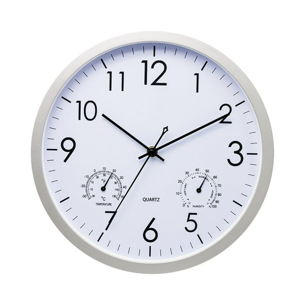 Reloj retro para jardín al aire libre con higrómetro y medición de temperatura de 12 pulgadas