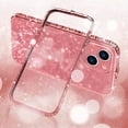 thumbnail image 6 of for iPhone 14 Bling Glitter Case for Women Cute Diamond Rhinestone with Shiny Sparkly Acrylic Sticker Back Plating Metal Bumper Frame Edge Protective Cover Girly Fashion Luxury Rose Gold, 6 of 14