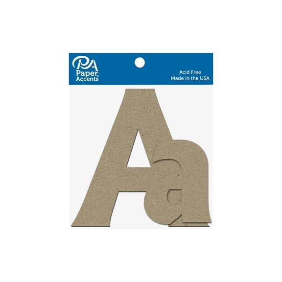 Chipboard Letter 4" Aa 2pc Natural