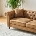 thumbnail image 5 of 83"Chesterfield ‌tech Fabric Sofa,High-tech Fabric Roll Armrest Sofa,Upholstered Mid Century Modern Couch,3 Seater Couch for Living Room, Office, Apartment, Brown, 5 of 17