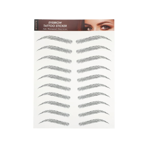 Unique Bargains Tatouage Simulation Sourcils pour Femmes 1 Pce Croissant, Noir
