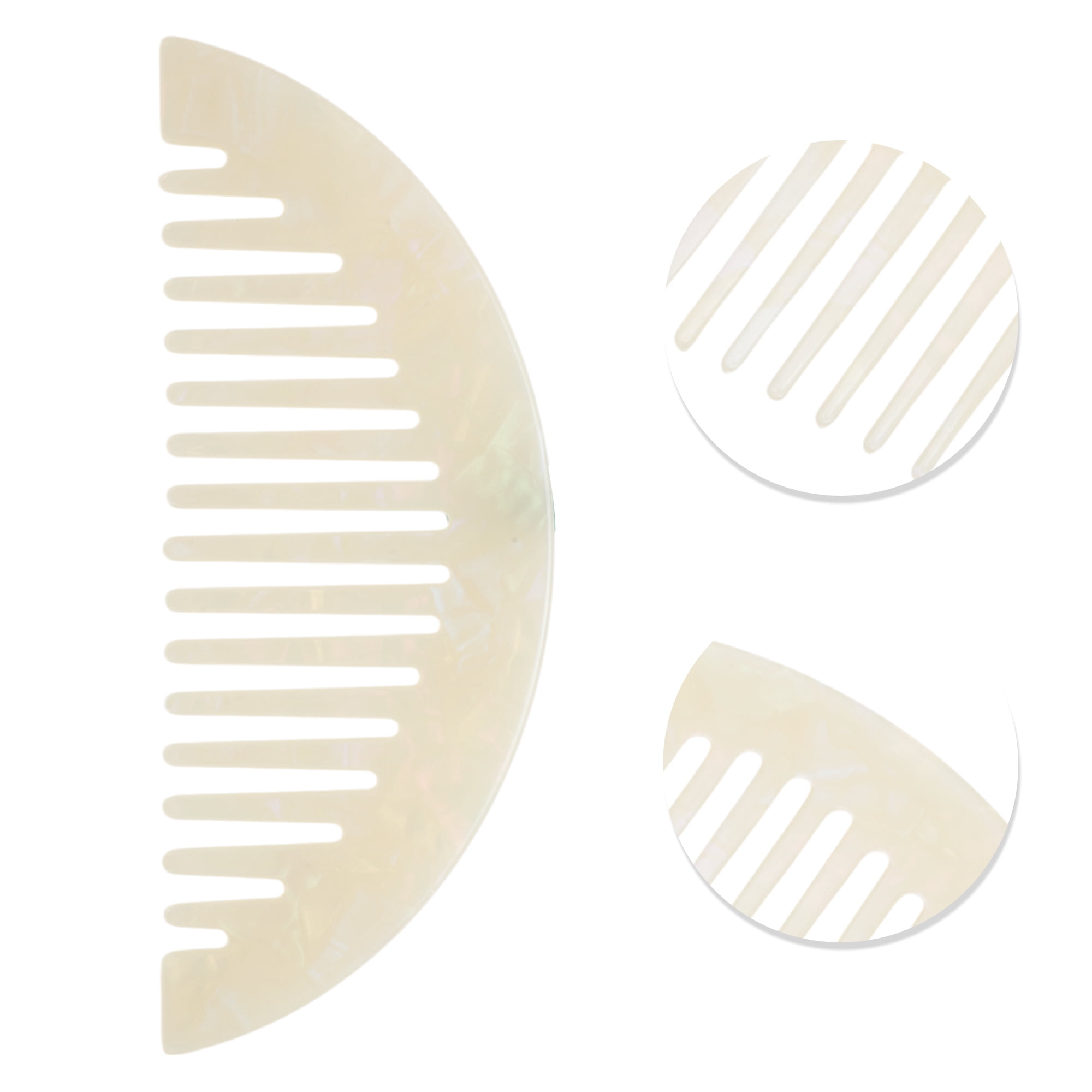 Unique Bargains 1 Pc Convenient Half Round Hair Comb for All Hair Types Styles White