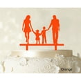 thumbnail image 1 of Wedding Cake Topper With Children Family Silhouette Cake Topper Cake Decorations Cake Color Option Available 6-7 Inches Wide, 1 of 1