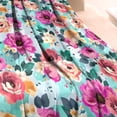 thumbnail image 3 of Pioneer Flower Floral Print Pattern Blanket,Comfortable Soft Lamb Wool Throw Blanket,All Season,Warm Lightweight Blankets for Sofa Bed Couch Living Room Chair,60"x80", 3 of 4