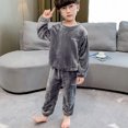 thumbnail image 5 of Kids Pajamas Sets Unisex Girls Boys Flannel Clothes Outfit Sets Winter Warm Fuzzy Long Sleeve 2 Piece Sleepwear for 3-14 Years, 5 of 5