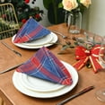 thumbnail image 5 of Iauyy Satin Napkins Set of 6- Red Blue Plaid DIY Printing Decoration Cloth Napkin- Easy Care for Home/Party, 5 of 8
