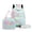 02Green, variant on 3-Piece Geometric Triangle Print Nylon Backpack Set, Water Resistant Multi-Pocket Student Pack with Crossbody Bag and Pencil Pouch for Campus Travel Outdoor