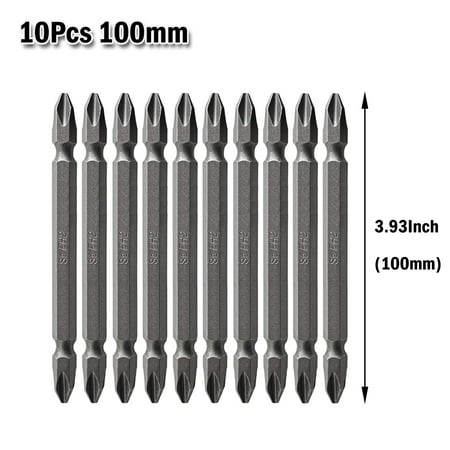 

Goodhd 10Pcs PH2 Steel Double Head Cross Screwdriver Magnetic Screwdriver Bits 65mm