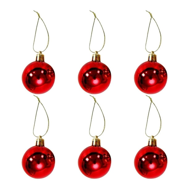 Puntoco Adornos Navideños 10Cm/6 Bolas De Navidad Pintadas De Pet Transparente Rojo,Decoración Hogareña