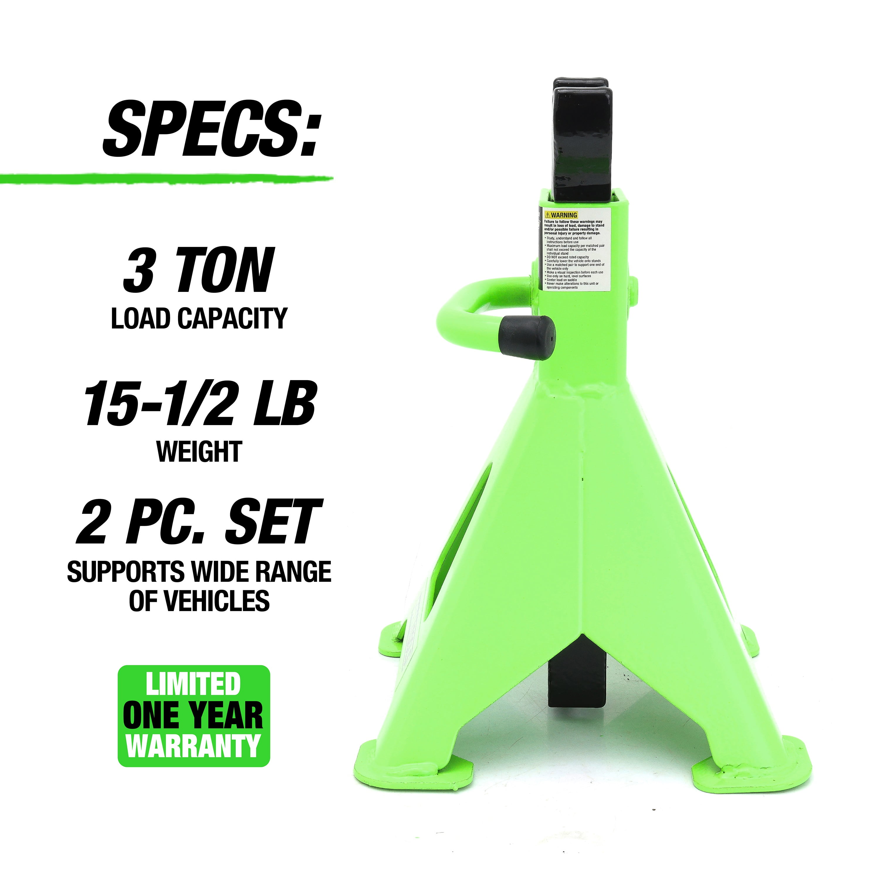 OEMTools 3 Ton Jack Stands, 2 Piece