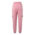 thumbnail image 4 of eczipvz Women'S Pants Women's Elastic Waist Jogger Pants Color Block Drawstring Hem Loose Fit Sporty Sweatpants Pink,M, 4 of 5