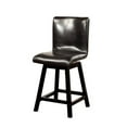 thumbnail image 3 of Bowery Hill 24.75"Contemporary Faux Leather Counter Stool in Black (Set of 2), 3 of 8