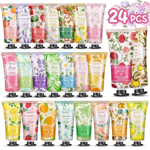 Set de crema de manos BESNEL, paquete de 24 unidades, tamaño viaje, 30 ml, para mujer