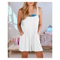 thumbnail image 3 of Women Sleeveless Casual Jumpsuits Wide Leg Short Overalls Loose Adjustable Bib Rompers with Pockets, 3 of 6