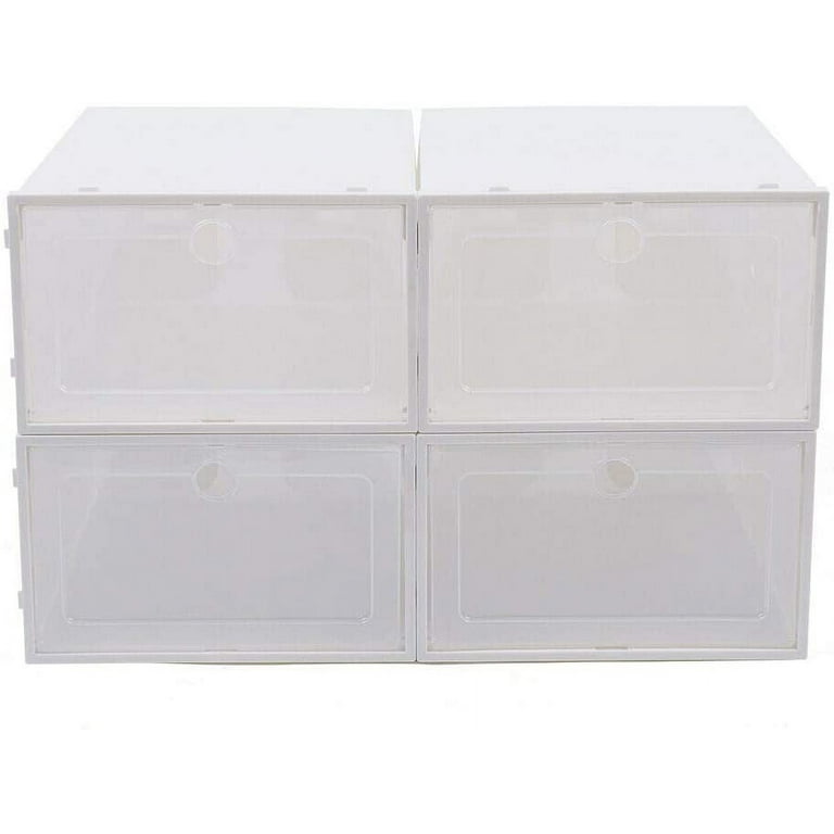 20PCS Flip Shoe Box Set Rack Stack Foldable Storage Plastic Clear