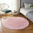 thumbnail image 5 of FUDAKUNA Fluffy Pink Shaggy Area Rugs Round 32" x 32" Soft Plush Absorbent Non Slip Backing Carpet, 5 of 6