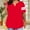 Red, variant on Oversize T-Shirt for Women Summer V-Neck Pullover Loose Tee Fashion Color Block Short Sleeve Tops ,Green,4XL