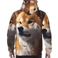 thumbnail image 7 of Naloa Regal Shiba Inu Men's Casual Hooded Collar Drawstring Hoodies Pullover Sweatshirts Casual Long Sleeve Shirts-XX-Large, 7 of 7
