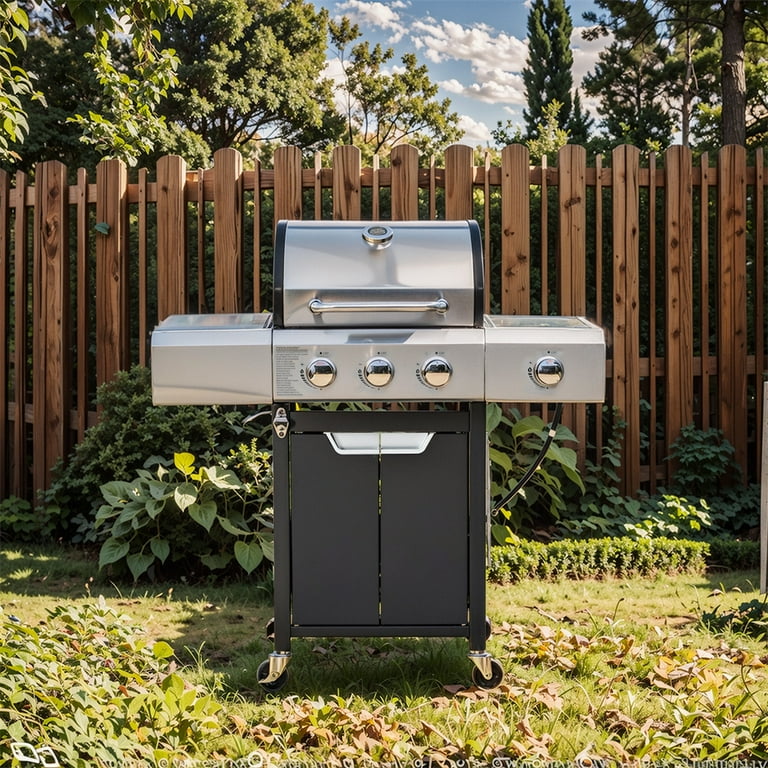 HighSound Propane Gas Grill, 3 Burner, 37150 BTUs, Stainless