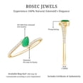 thumbnail image 3 of Rosec Jewels Pear Shaped Emerald Promise Ring for Women with Diamond - AAA Grade, 18K Yellow Gold, US 10.00, 3 of 4