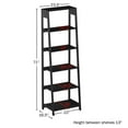 thumbnail image 2 of 5-Tier Ladder Bookshelf Freestanding Wooden Bookcase Frame Leaning Look Shelves, 2 of 6