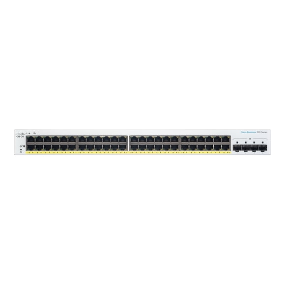 Cisco Systems CBS220-48P-4G-NA 4x1G SFP Extended 4 x 1G SFP Ethernet Smart Switch, White