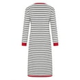 thumbnail image 7 of SMihono Spring Dresses for Women 2025 Striped Color Block Long Sleeve Crewneck Side Splits Casual Loose Long Maxi Dress Gray 4, 7 of 7