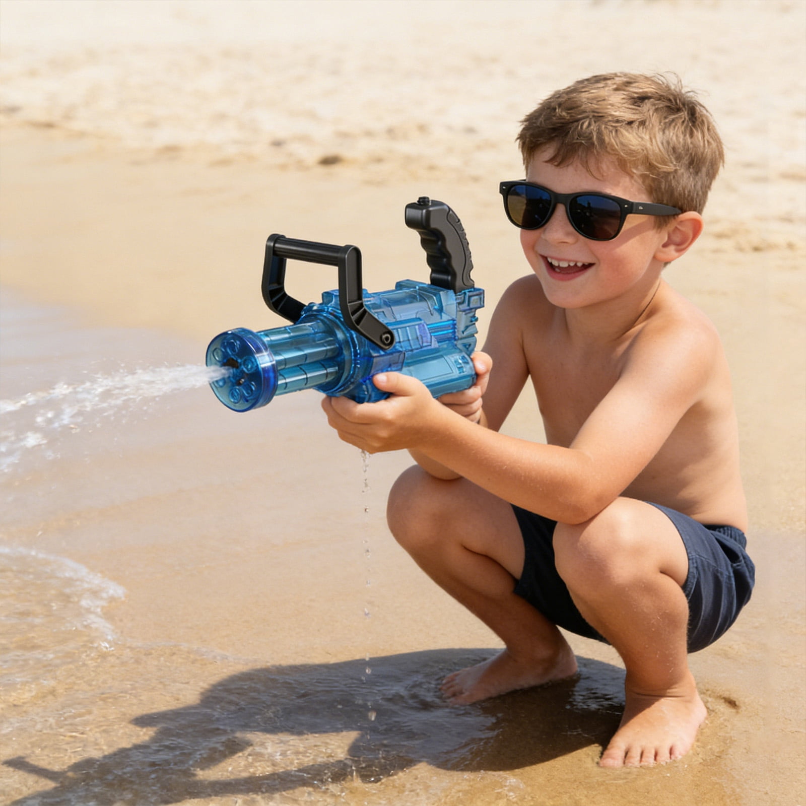 Water Gun Automatic, Water Blasters for Student, Toys Guns for Student, Blue Transparent 11X4 In, Rechargeable Pack 1 Pc, Outdoor Water Play, Outdoor Summer Toys for Student,