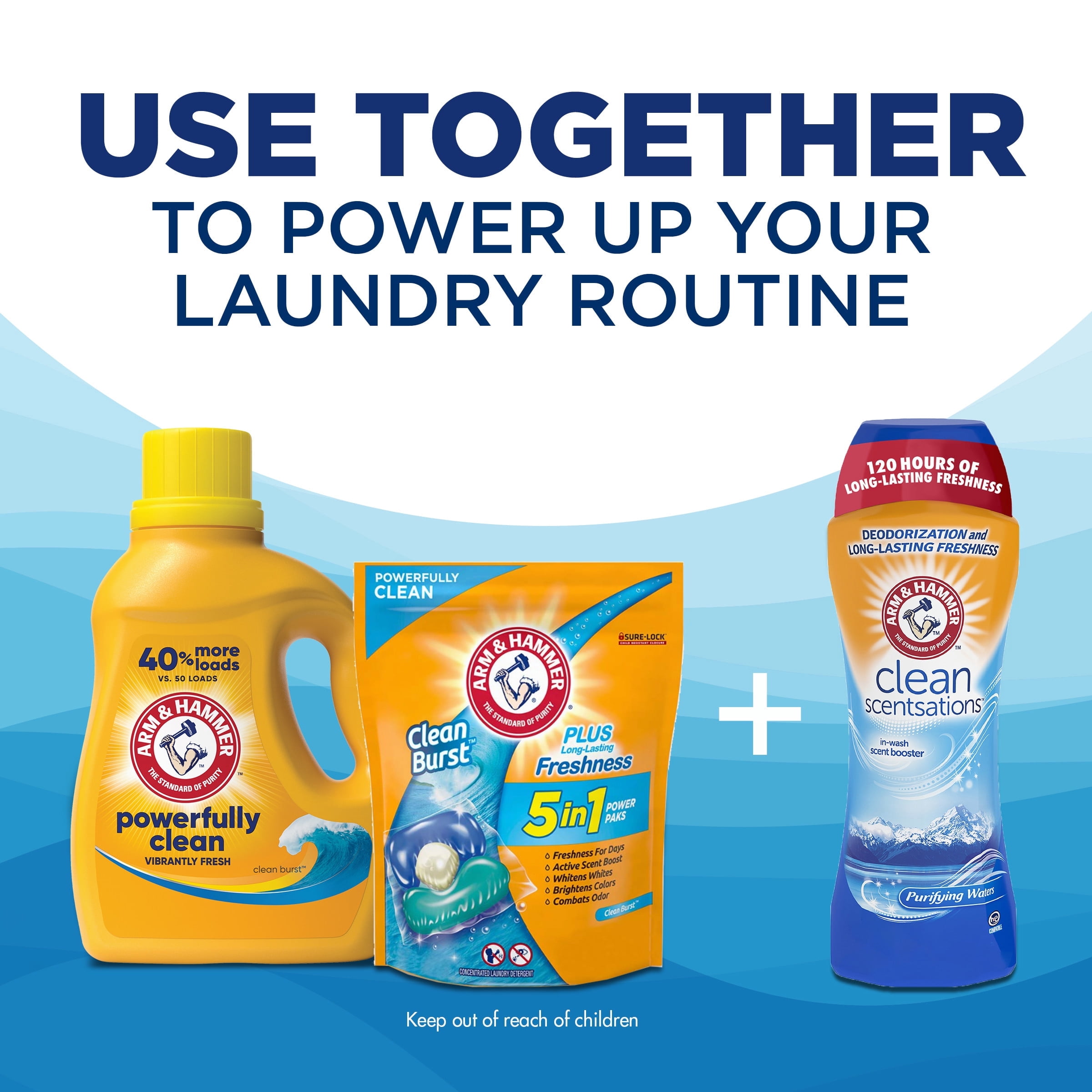 ARM & HAMMER Liquid Laundry Detergent Soap, Clean Burst Fresh, 140 fl oz, 140 Loads