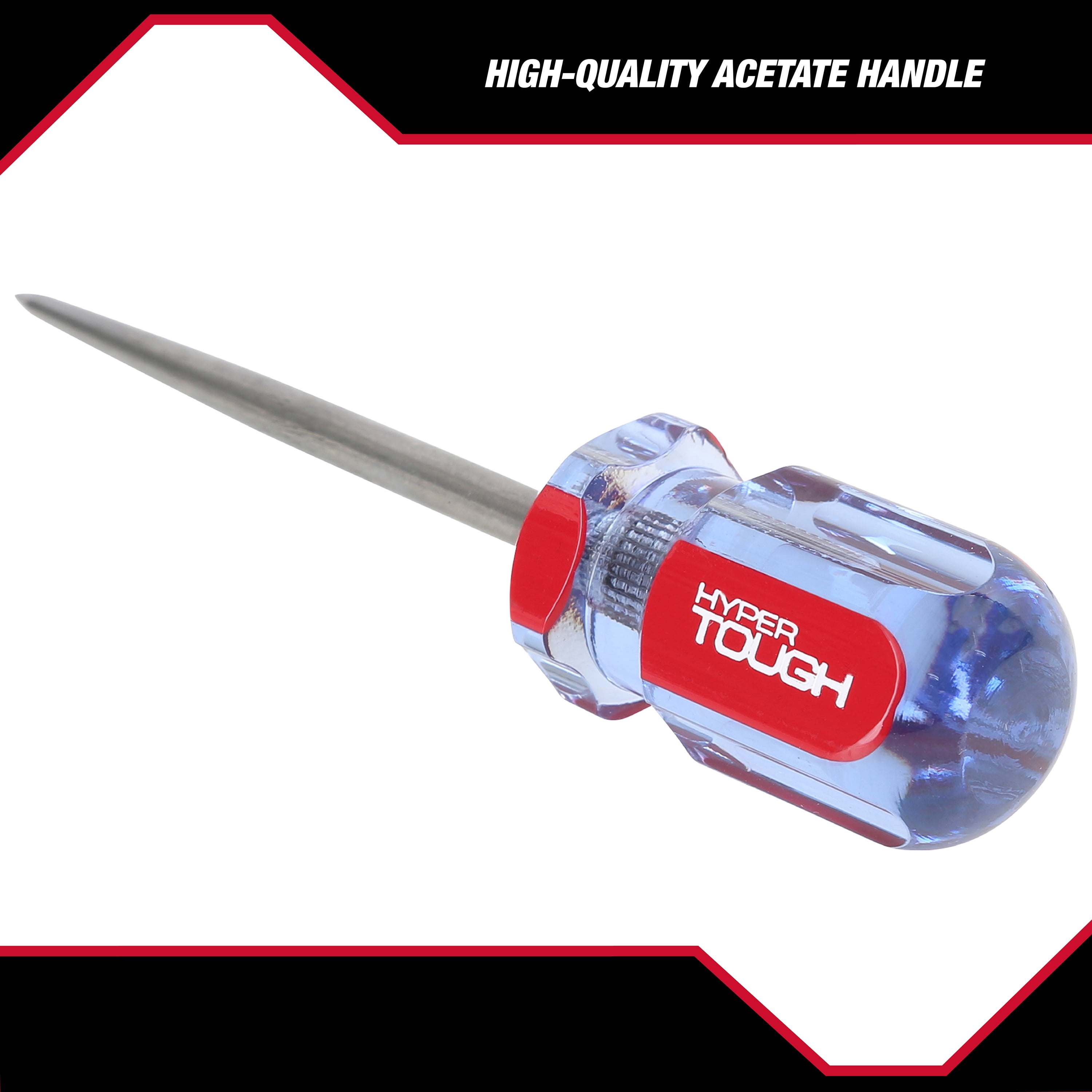 Hyper Tough Scratch Awl with 3-Inch Carbon Steel Blade & Acetate Handle