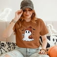 thumbnail image 5 of KimSoong Women Halloween T-Shirt Cute Ghost Fall Pumpkin Graphic Shirt Coffee Lover Tees Short Sleeve Tops, 5 of 7