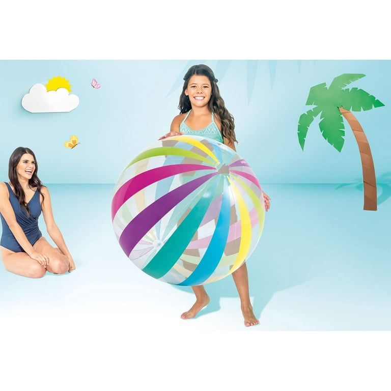 Inflatable Beach Ball - Swim Essentials Pink & White - Foto 4