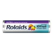 Rolaids LILR10049 Ultra Strength Antacid Chewable Tablets, Assorted Fruit, 10/Roll, 12 Roll/Box