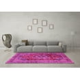 thumbnail image 3 of Ahgly Company Indoor Square Medallion Pink Traditional Area Rugs, 4' Square, 3 of 4